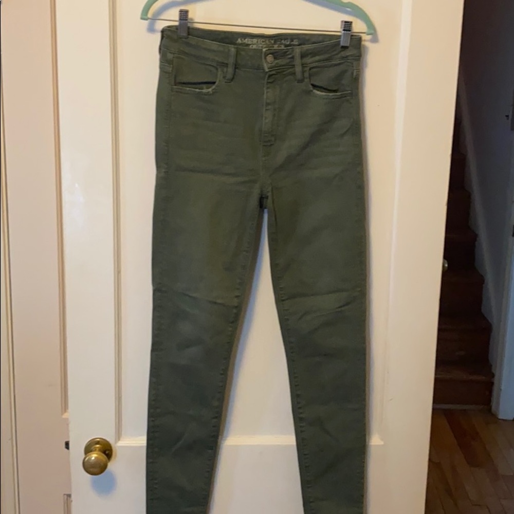 Olive green jeggings